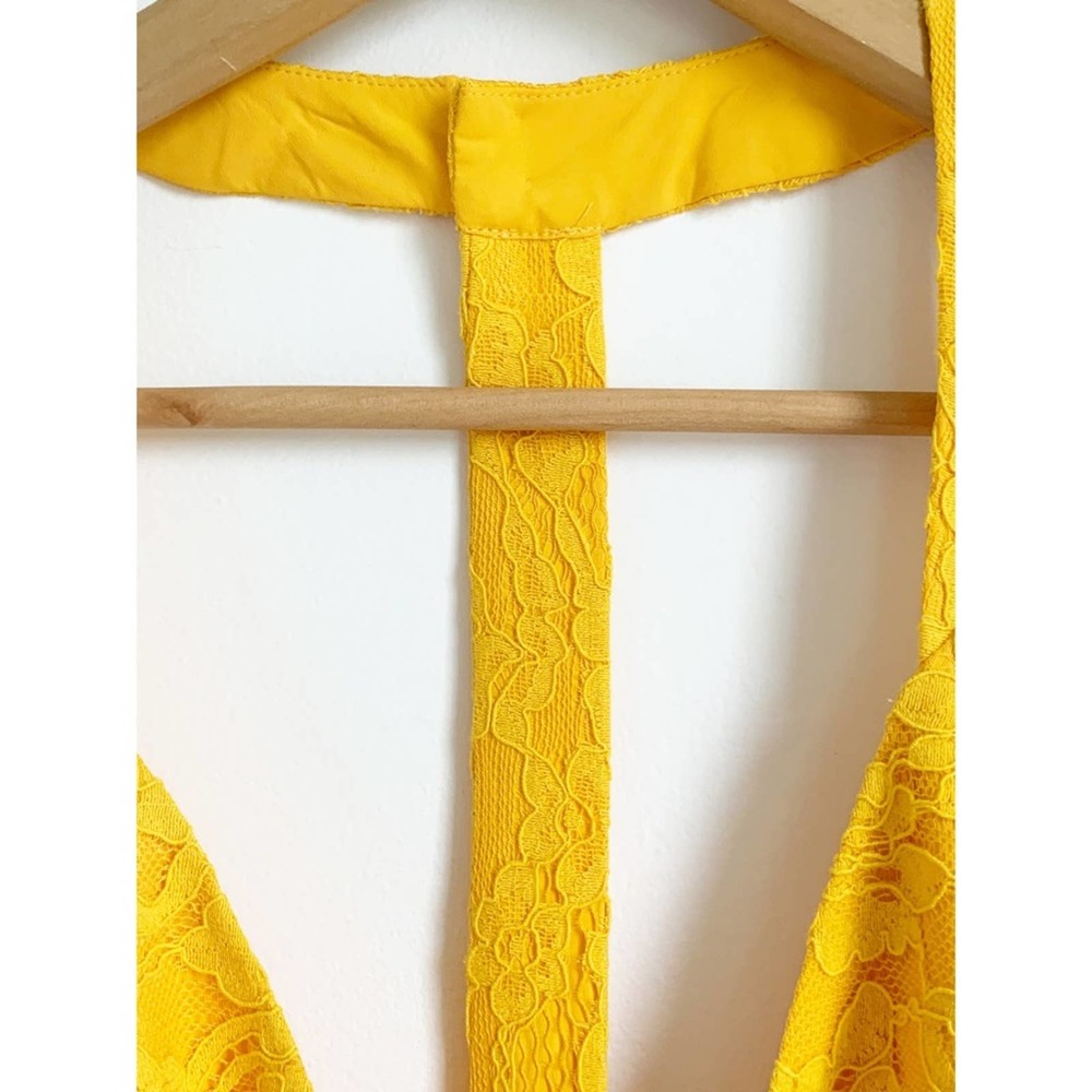 NWT NBD x Naven Dress in Bright Yellow Gold Mini Skater Lace Mini - Picture 6 of 9